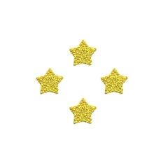 Aplique Mini Estrela Flocada Amarela