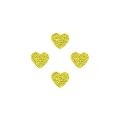 Aplique Mini Coração Flocado Amarelo