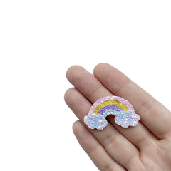 Aplique Arco íris e Nuvem Flocado Lonita Glitter - 2 unidades - comprar online