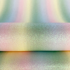 Lonita Glitter Fino Arco-Íris Vertical Lilás Rosa e Verde Claro
