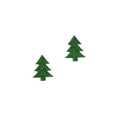 Aplique Árvore de Natal Glitter Verde Acrílico - 2 unidades
