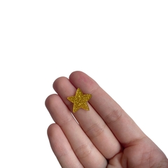 Aplique Estrela Glitter Dourada Acrílico - 2 unidades - comprar online