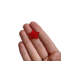 Aplique Estrela Glitter Vermelha Acrílico - 2 unidades - comprar online