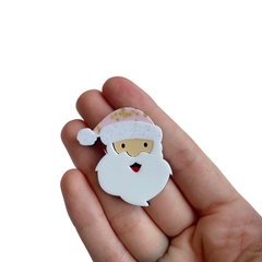 Aplique Papai Noel Gorro Rosa Confete Dourado Acrílico - 2 unidades - comprar online