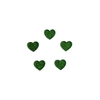 Aplique Micro Corações Verde Glitter - 10 unidades