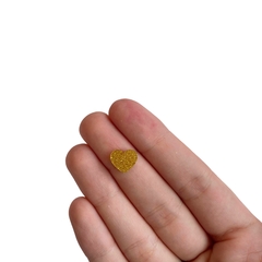 Aplique Micro Corações Dourado Glitter - 10 unidades - comprar online