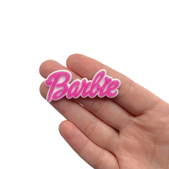 Aplique Palavra Barbie Dupla Pink e Branco Glitter Emborrachado - 2 unidades - comprar online