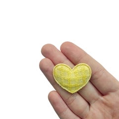 Aplique Coração Tweed Amarelo - 2 unidades - comprar online