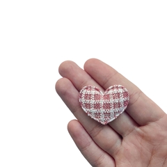 Aplique Coração Tweed Vermelho e Branco - 2 unidades - comprar online