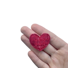 Aplique Coração Tweed Vermelho - 2 unidades - comprar online