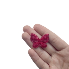 Aplique Borboleta Tweed Vermelha - 2 unidades - comprar online