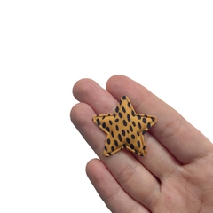 Aplique Estrela Leopardo Mostarda - 2 unidades - comprar online