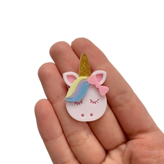 Aplique Unicórnio Candy Chifre Dourado Glitter Acrílico - 2 unidades - comprar online