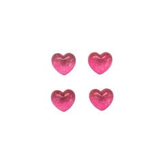 Aplique Coração Arredondado Rosa Neon - 4 unidades