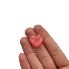 Aplique Coração Arredondado Rosa Neon - 4 unidades - comprar online