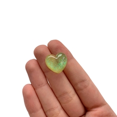 Aplique Coração Arredondado Verde Neon - 4 unidades - comprar online