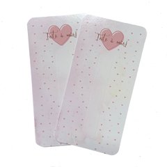 Cartela Personalizada 250g Corações Rosa (9x18cm)