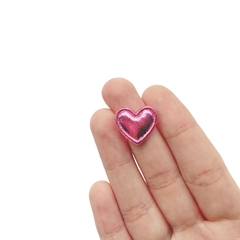Aplique Mini Coração Metalizado Rosa - 10 unidades - comprar online