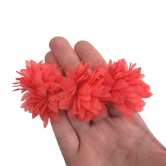 Aplique Flor Tripla Voal Coral (6.5cm) - 2 unidades - comprar online