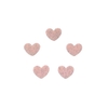Aplique Coração Pequeno Rosa Bebê Glitter Acrílico - 10 unidades