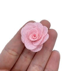 Aplique Flor de Tecido Rosa Claro (3cm) - 5 unidades - comprar online
