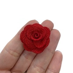 Aplique Flor de Tecido Vermelha (3cm) - 5 unidades - comprar online