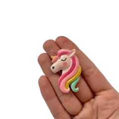 Aplique Unicórnio Rosa Candy Glitter - 2 unidades - comprar online
