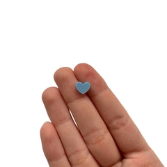 Aplique Micro Coração Azul Bebê Glitter Acrílico - 10 unidades - comprar online