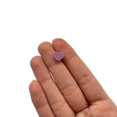 Aplique Micro Coração Lilás Glitter Acrílico - 10 unidades - comprar online