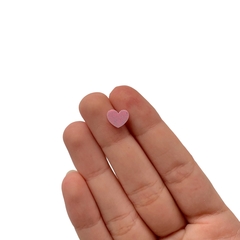Aplique Micro Coração Rosa Glitter Acrílico - 10 unidades - comprar online