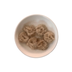 Aplique Pompom Pelinho Pequeno Marrom Claro (2.5cm)