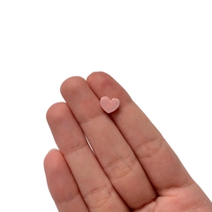 Aplique Micro Coração Rosa Bebê Glitter Acrílico - 10 unidades - comprar online