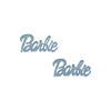Aplique Palavra Barbie Prata Glitter Acrílico (3cm) - 2 unidades
