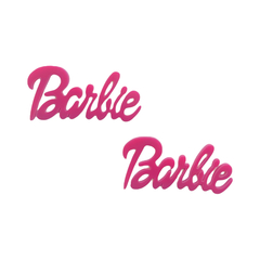 Aplique Palavra Barbie Pink Acrílico (4cm) - 2 unidades