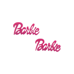 Aplique Palavra Barbie Pink Acrílico (3cm) - 2 unidades