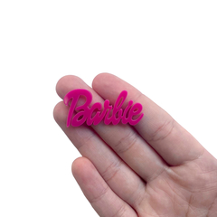 Aplique Palavra Barbie Pink Acrílico (4cm) - 2 unidades - comprar online