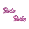 Aplique Palavra Barbie Pink Glitter Acrílico (4cm) - 2 unidades