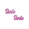 Aplique Palavra Barbie Pink Glitter Acrílico (3cm) - 2 unidades