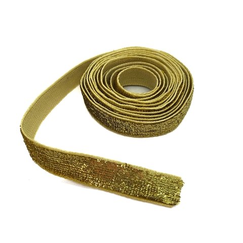 Fita Glitter Lurex Dourada (10mm) de Tecido - ApliqueMe