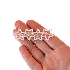 Aplique para Bico de Pato Estrelas Brancas Recheio Acrílico (6cm) - 2 unidades - comprar online