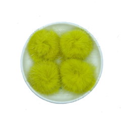 Aplique Pompom Pelinho Médio Amarelo Canário (4.5cm)