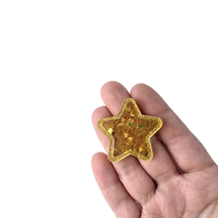 Aplique Estrela Acrílico Com Corações Dourados - 2 unidades - comprar online