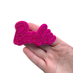 Aplique Palavra Barbie Dupla Rosa e Rosa Glitter Curvada Acrílico - 2 unidades - comprar online