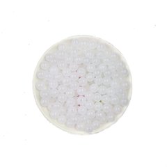 Miçanga Bolinha Branca Transparente (8mm) - 50 Gramas