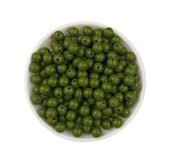 Miçanga Bolinha Verde Musgo (8mm) - 50 Gramas
