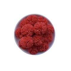 Pompom Malha Telinha Vermelho Goiaba (2.5cm)