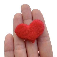 Aplique Coração Pelinhos Pequeno Vermelho (3cm) - 2 unidades - comprar online