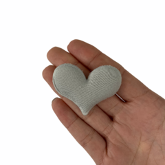 Aplique Coração Tecido Liso Cinza - 2 unidades - comprar online