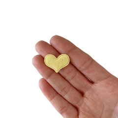 Aplique Coração Pequeno Glitter Amarelo - 10 unidades - comprar online