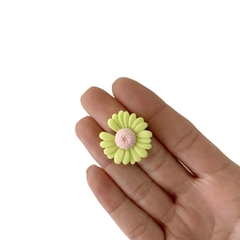 Aplique Flor Margarida Bem-Me-Quer Verde e Rosa Claro (2.5cm) - 2 unidades - comprar online